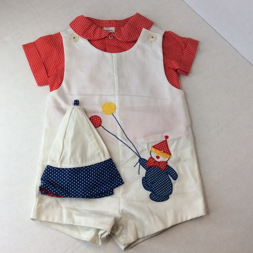 Baby Togs Inc 2 Piece Outfit Size 24 Months One Piece With Shirt And Hat Clown